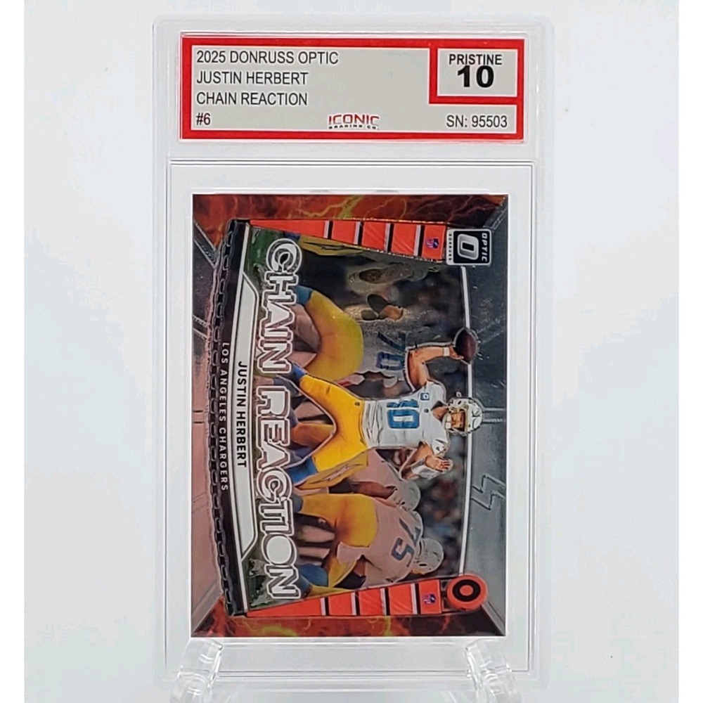 2025 Donruss Optic Justin Herbert Chain Reaction #6 Graded Pristine 10